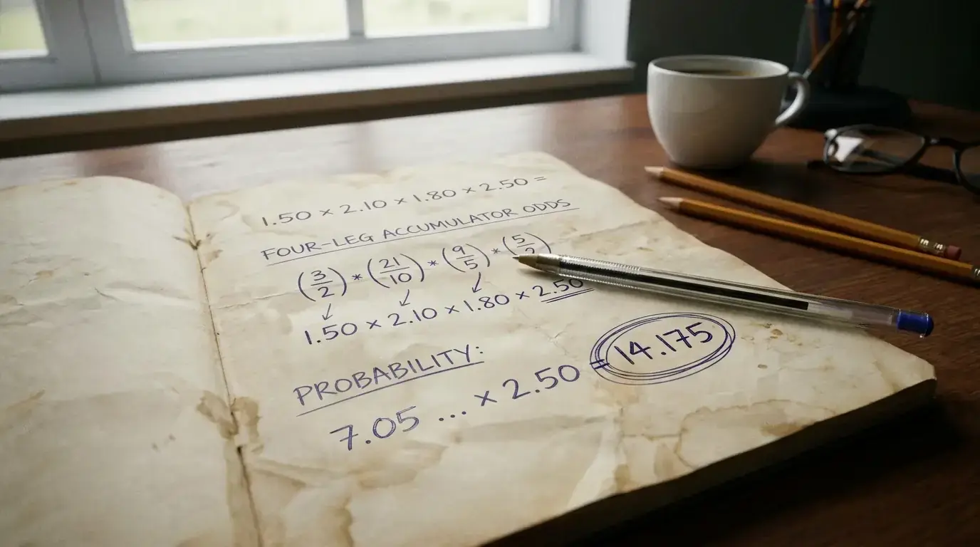 Probability calculation showing how accumulator odds multiply