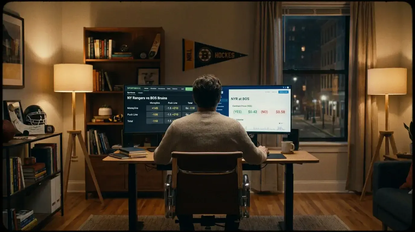 Cross-referencing NHL odds between sportsbook and prediction market