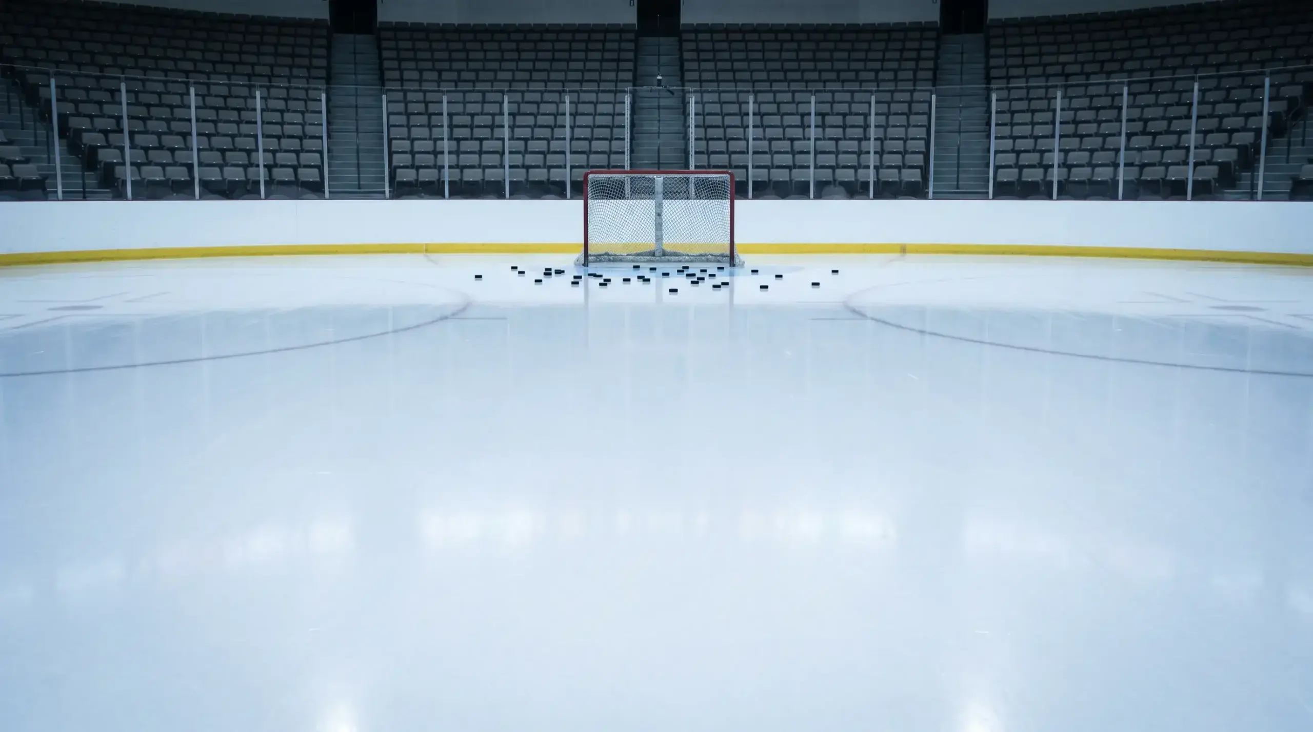 NHL morning skate scene where starting goaltender confirmation is announced before game day