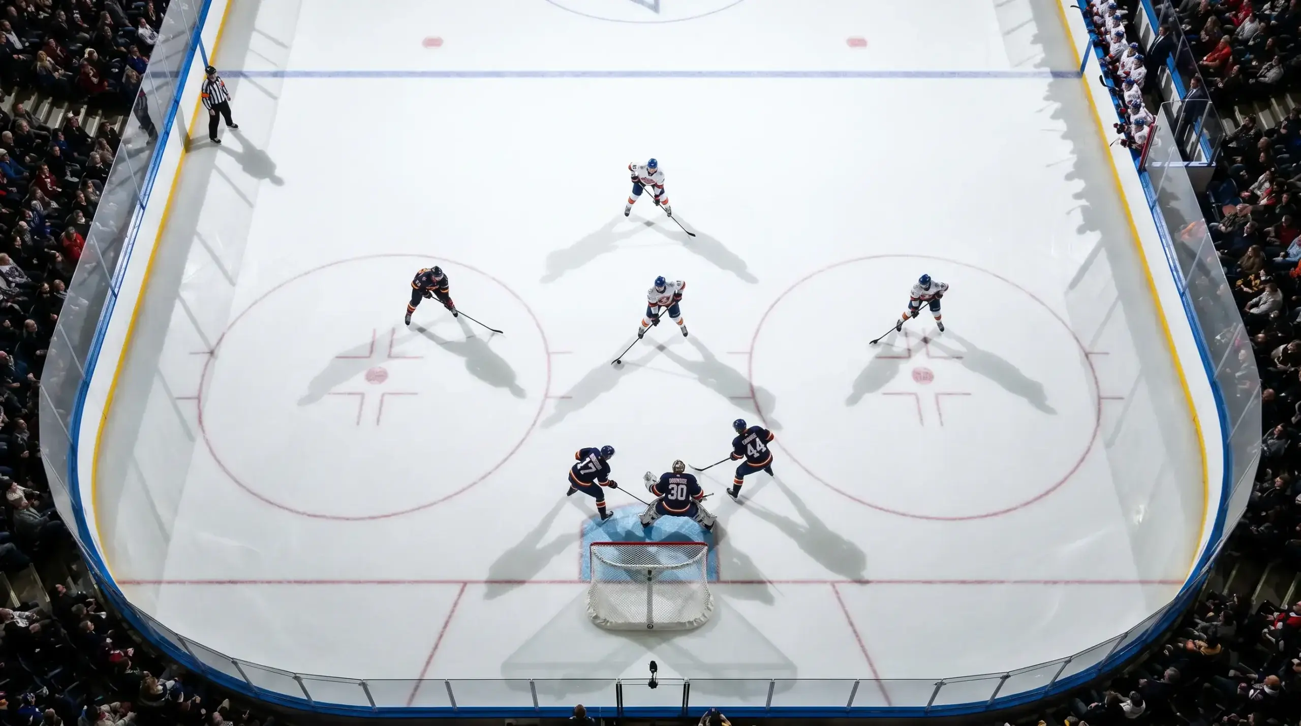 NHL power play setup after a referee penalty call