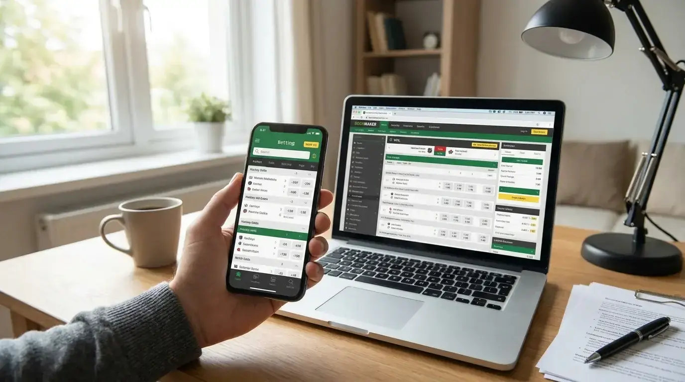 Comparing NHL odds across multiple UK bookmaker apps on a phone