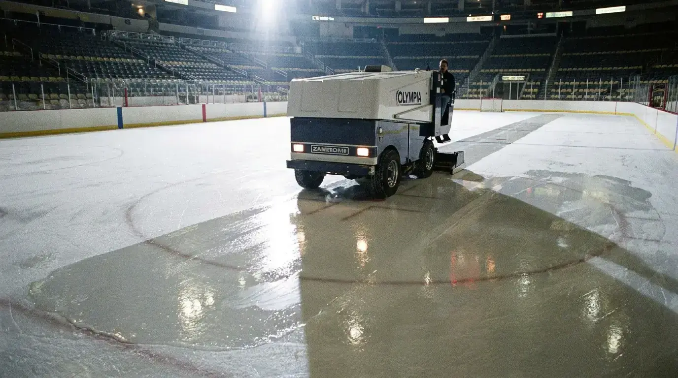 Zamboni resurfacing NHL ice between periods
