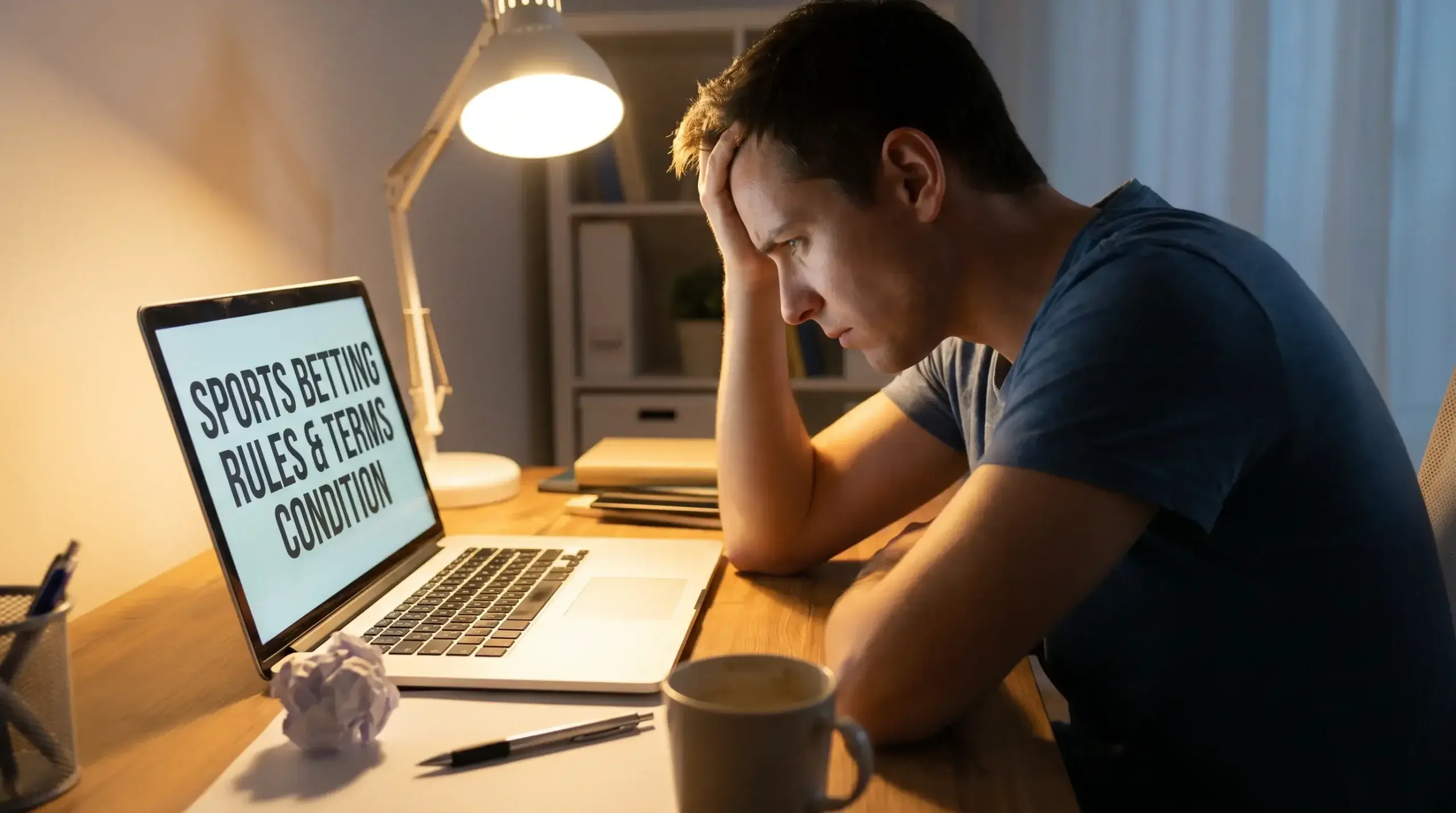 Confused bettor reviewing NHL market settlement rules