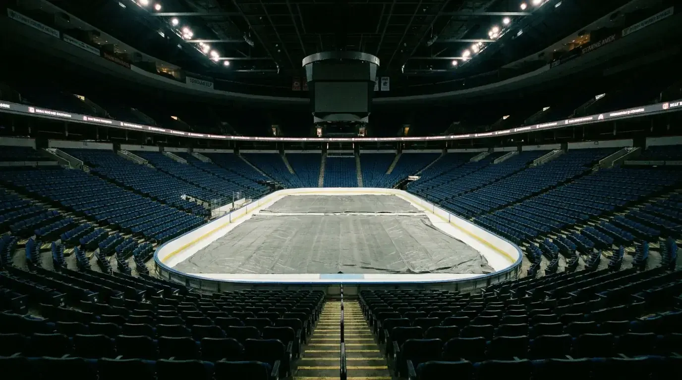Empty NHL arena during the offseason representing CBA uncertainty