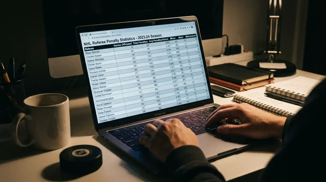 NHL referee statistics database used for betting research