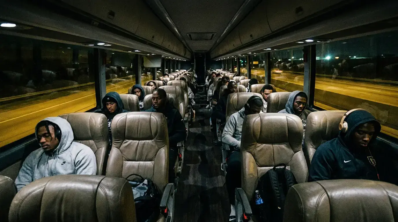 NHL road team travelling between away games
