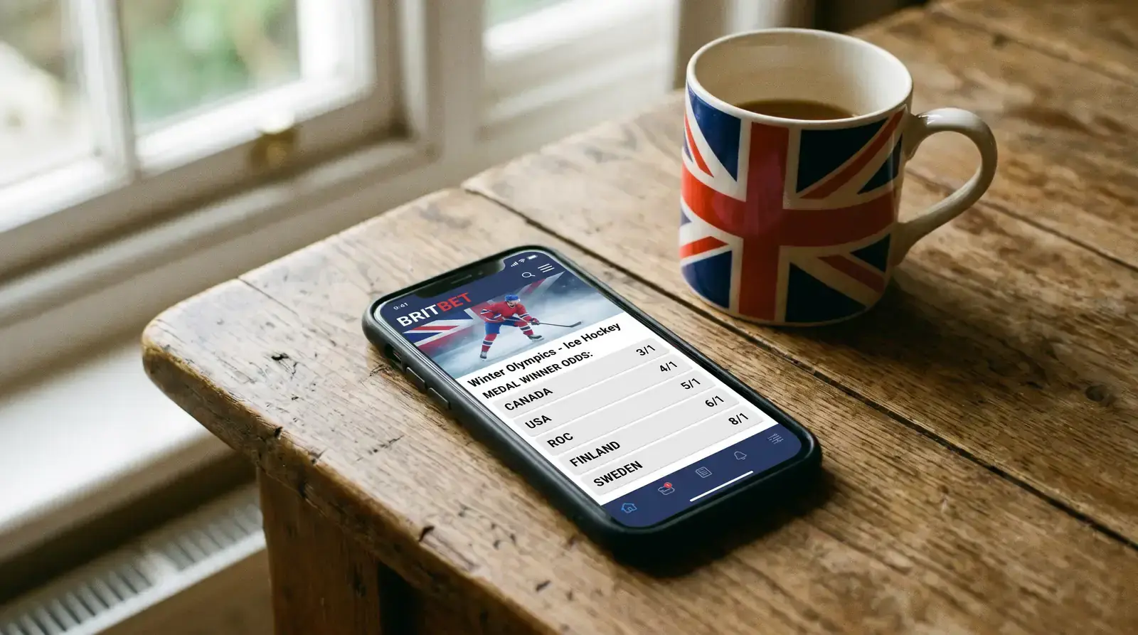 UK bookmaker showing Olympic ice hockey betting markets