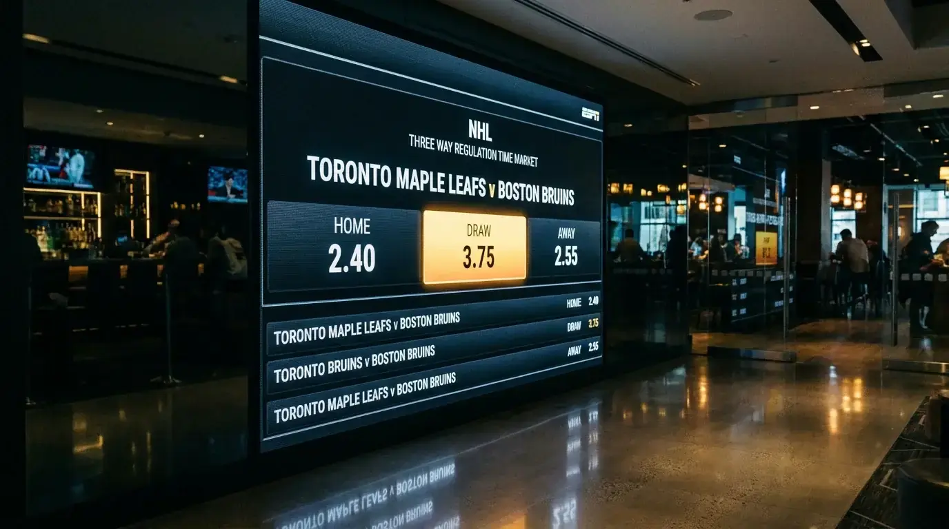 NHL three-way betting market for regulation time only result